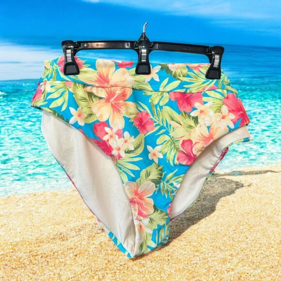 NEW!!! WOMEN’S PLUS TROPICAL PRINT BIKINI BOTTOMS (OASIS) - SIZE 4X - Picture 8 of 8
